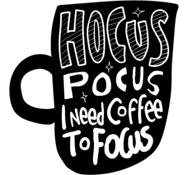 Hocus pocus kava za fokusiranje nalepke za pijačo - TenStickers