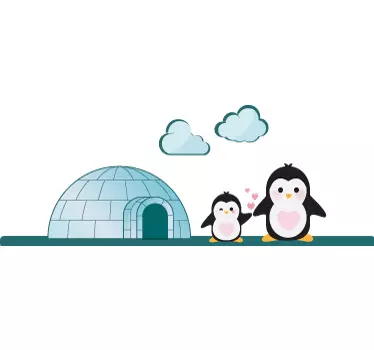 Igloo za otroke nalepke na steni doma - TenStickers