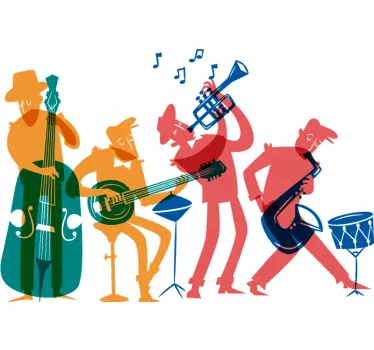 Domača zidna nalepka jazz glasbenikov - TenStickers