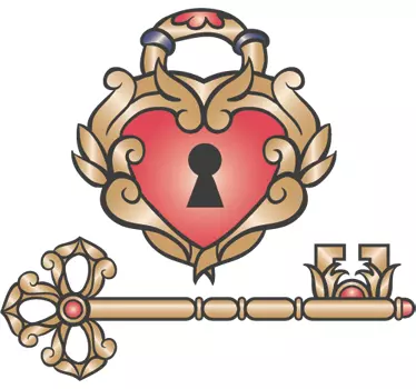 Ključavnica ljubezenske stenske nalepke - TenStickers