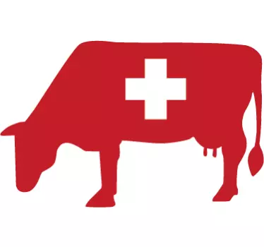 Krava švicarska zastava avto nalepka - TenStickers