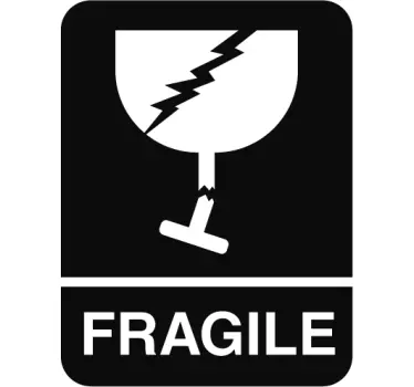 Krhka oznaka previdnost stenska nalepka - TenStickers