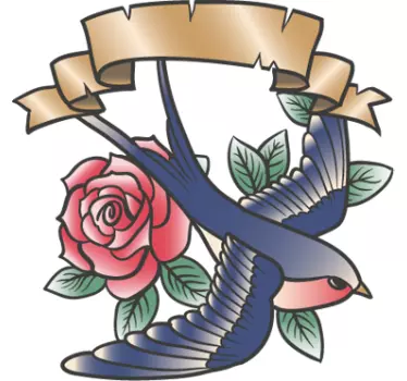Legenda roza ptičje nalepke za tatoo - TenStickers