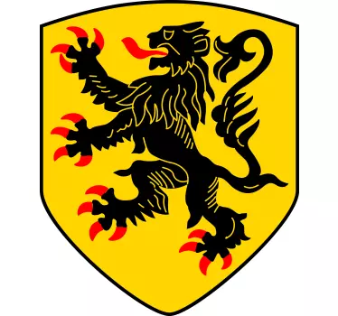 Lev flamanska zastava avto nalepka - TenStickers