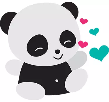 Ljubeča otroška panda nalepka - TenStickers