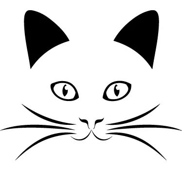 Mačji obraz obris nalepke - TenStickers