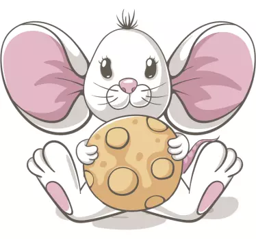 Miška s piškoti ilustracija stenska umetnost nalepka - TenStickers