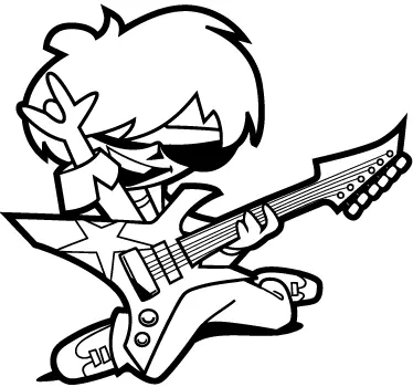 Mlada rock kitaristka otroka nalepka - TenStickers