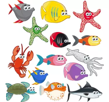 Morska bitja otroci nalepke - TenStickers