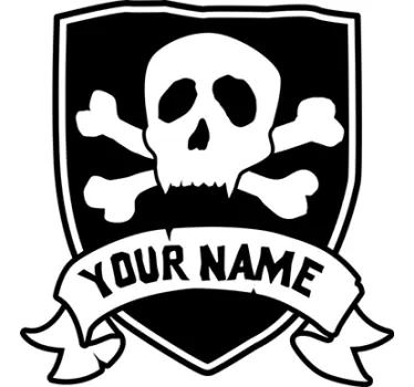 Nalepka imena piratske zastave prilagodljiva - TenStickers