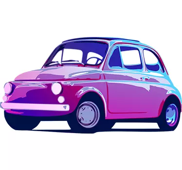 Nalepka retro fiat 500 - TenStickers