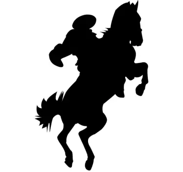 Nalepka silhueta konjskega jahača - TenStickers