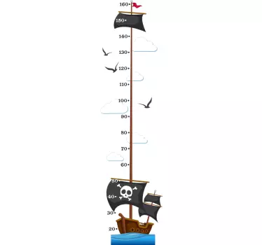 Nalepka stene piratne ladje višine - TenStickers