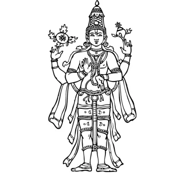 Nalepka stene vishnu hindujski bog - TenStickers