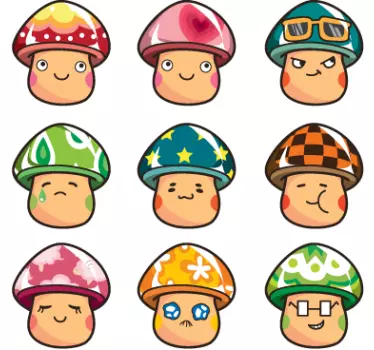 Nalepka z barvitimi gobami - TenStickers