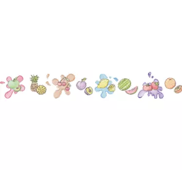 Nalepka z mejo akvarela s sadjem - TenStickers