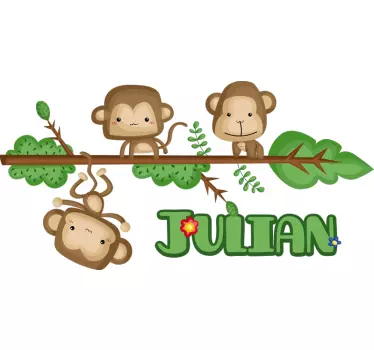 Opice z imenom živalske stenske nalepke - TenStickers