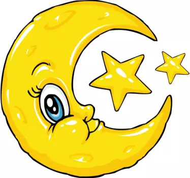 Otroci luna in zvezda spalnica nalepke - TenStickers