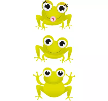 Otroci nalepijo tri žabe - TenStickers