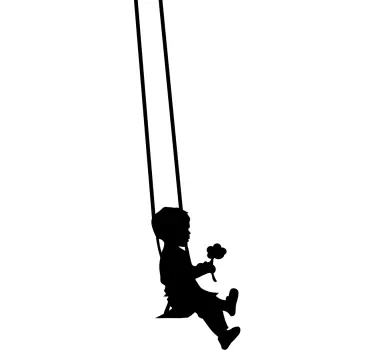 Otroci silhueta fant swing decal - TenStickers