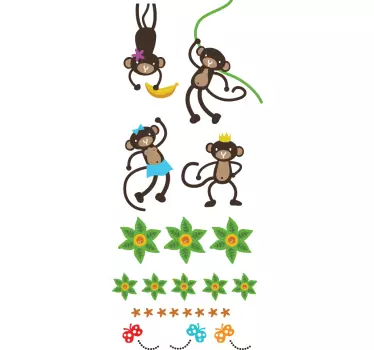 Otroci zabave opica stene decal - TenStickers