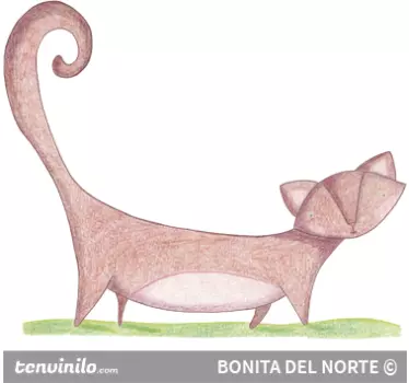 Otroška mačka ilustracija stenske nalepke - TenStickers