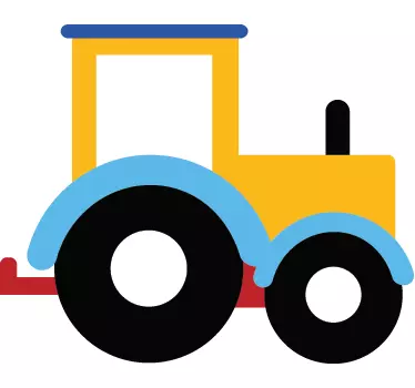 Otroška rumena stenska nalepka traktorja - TenStickers