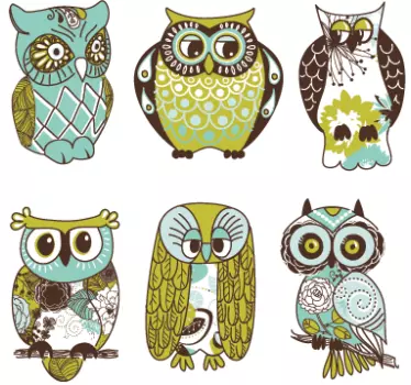 Otroška sova decal collection - TenStickers