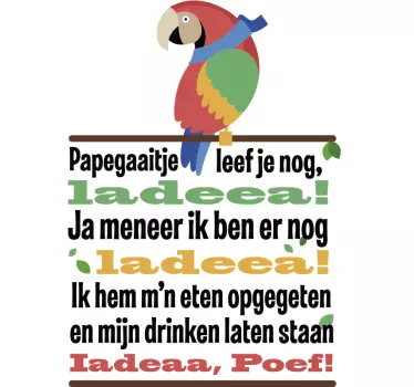 Papiga drevesna rima nalepka - TenStickers