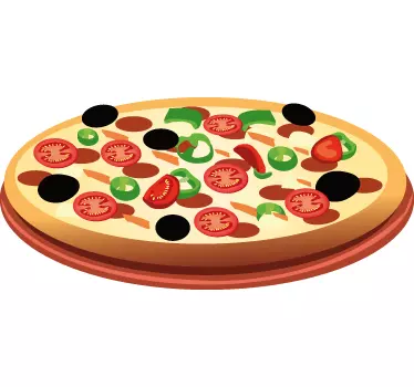 Paradižnikova pica nalepka za steno - TenStickers