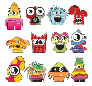 Pošasti nalepk za stene - TenStickers