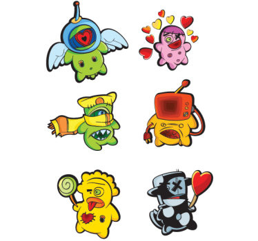 Prijazne pošasti dekorativne nalepke - TenStickers