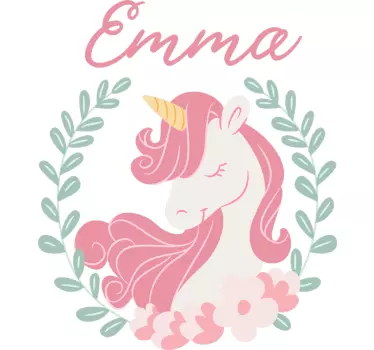 Princesa samoroga z imenom pravljični stenski nalepki - TenStickers