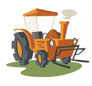 Rumena stenska nalepka traktorja - TenStickers