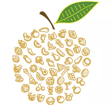 Stensko nalepko jabolka iz hrane - TenStickers