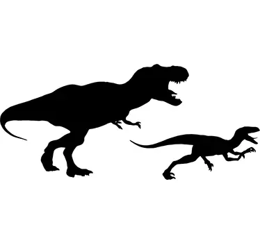 T-rex in nalepka na steno velociraptorja - TenStickers