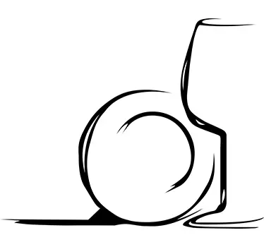 Vino steklo in nalepka na plošči - TenStickers
