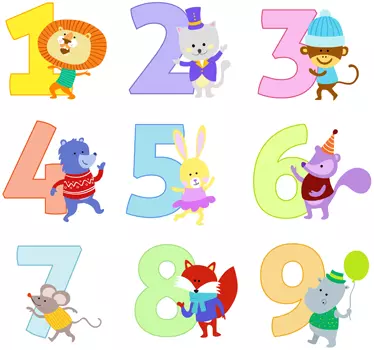 Zbirka številk za nalepke za otroke - TenStickers