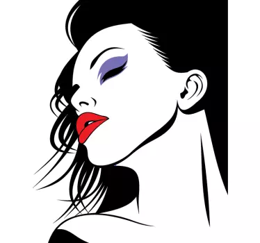 ženska z make up nalepko - TenStickers