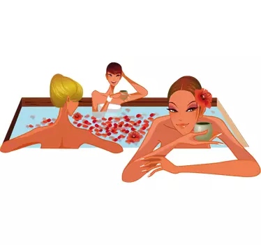 ženske v jacuzzi nalepki - TenStickers