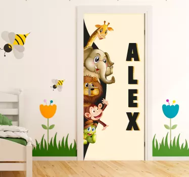3d ljubke živali nalepka za steklena vrata - TenStickers