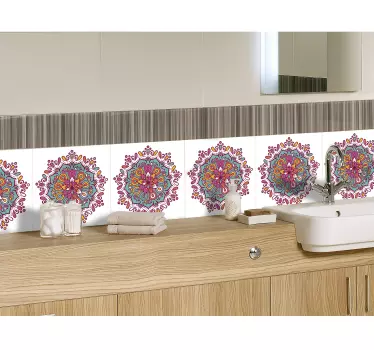 Okrasne ploščice iz vinilne ploščice mandala - TenStickers
