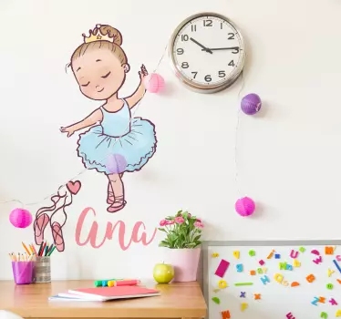 Balerina ime prilagojene stenske nalepke - TenStickers