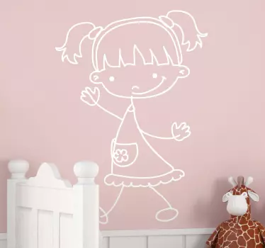 Deklica skica decal - TenStickers