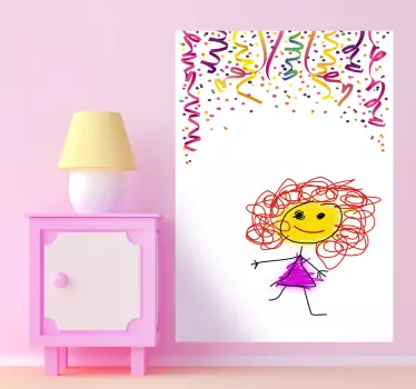 Nalepka konfeti na beli plošči - TenStickers