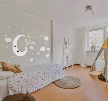 Osebna luna in zvezde stenska nalepka - TenStickers