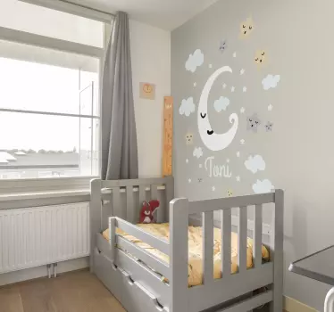 Osebna luna in zvezde stenska nalepka - TenStickers