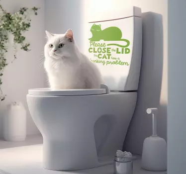 Zapri pokrov mačke. Nalepke za hišne ljubljenčke - TenStickers