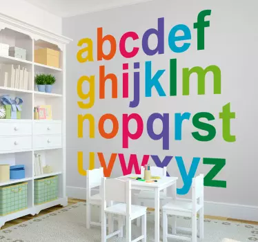 Abeceda minimalistične barve nalepka za steno abecede - TenStickers