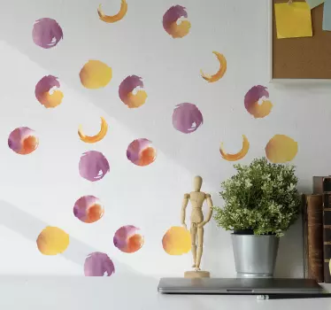 Akvarelne pike stenski dekor - TenStickers